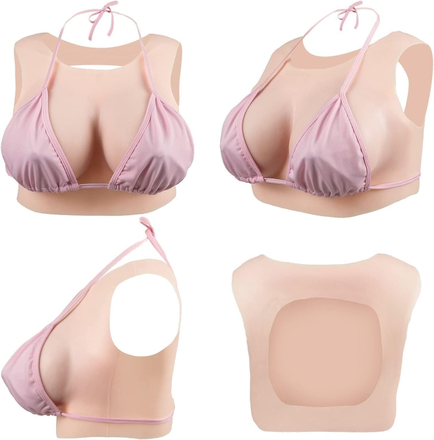 Silikon Brustformen für Crossdresser, Plusgrösse E-Cup, Plusgrösse-E cup-Flüssig Silikon Füllung Elfenbeinweiss
