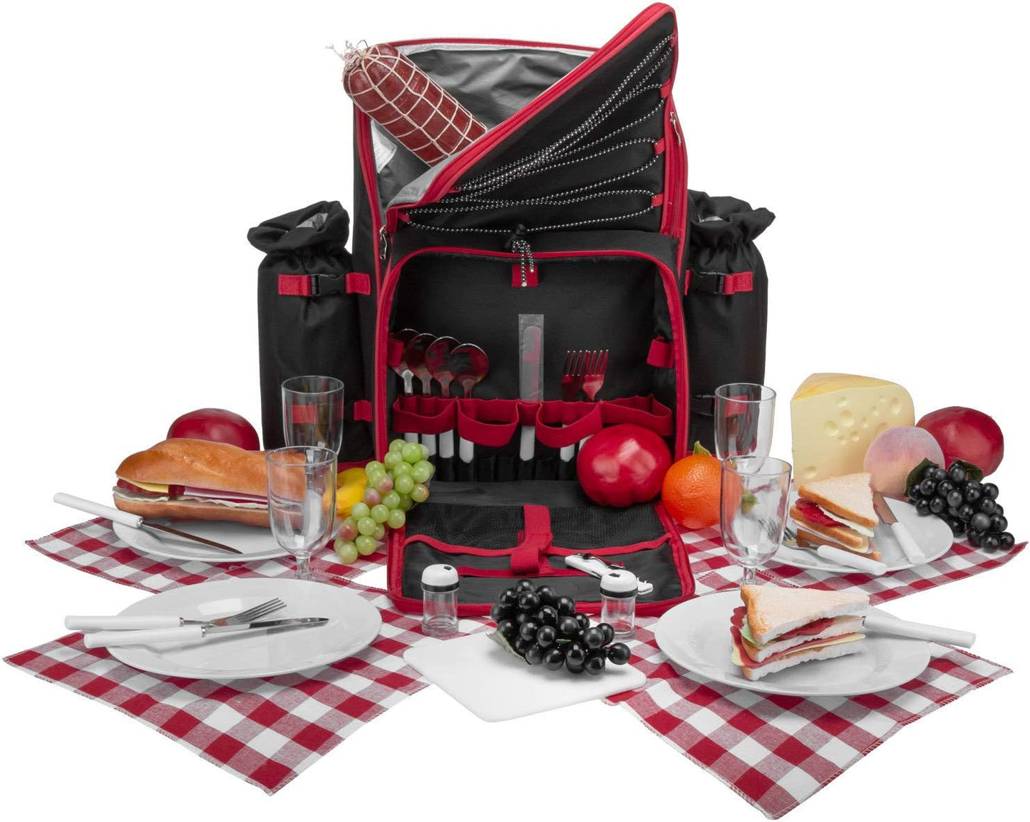 Picknickrucksack, Schwarz Weiss Gepunktet