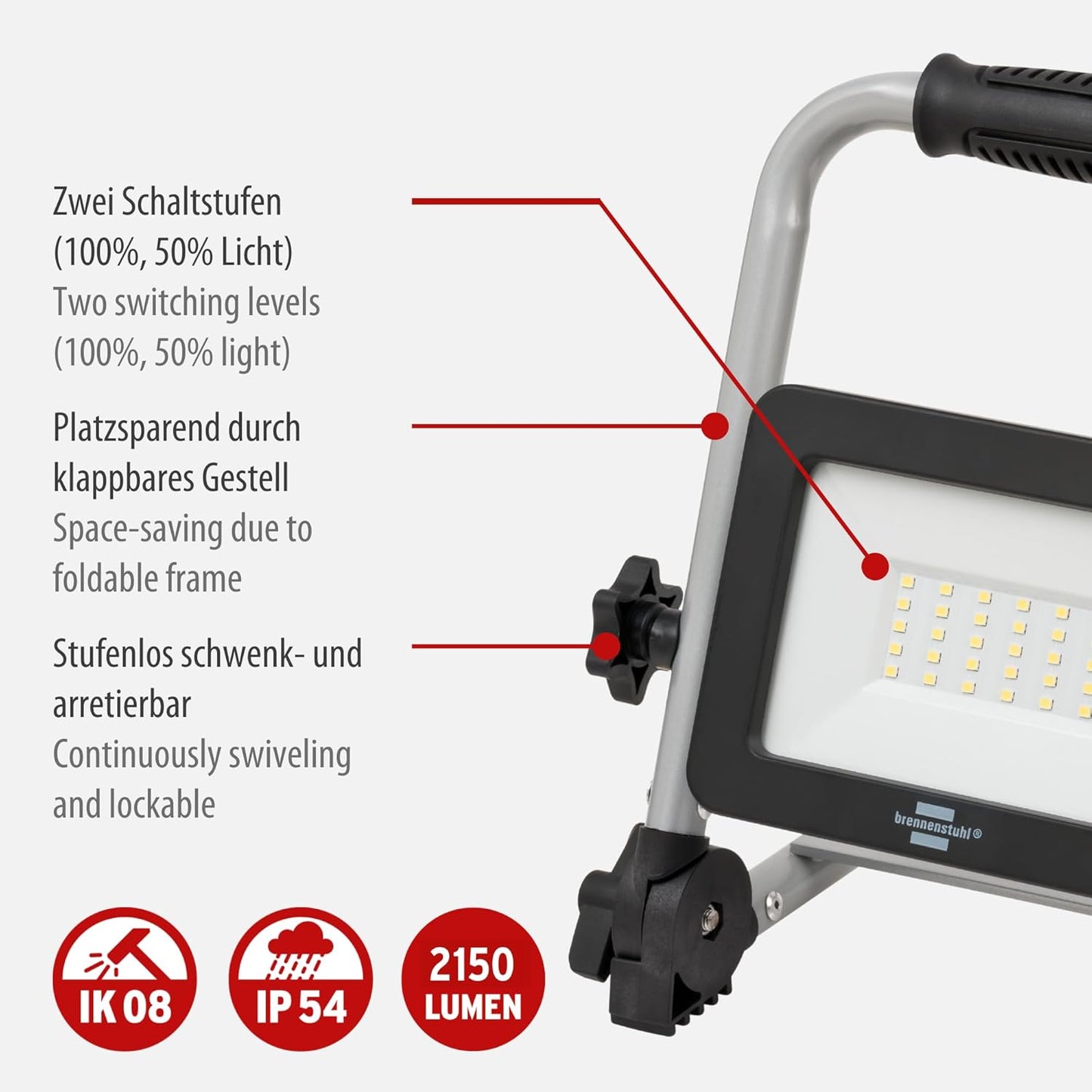 Akku-Baustrahler EL 2000 MA, 20W/2150lm mit Akku
