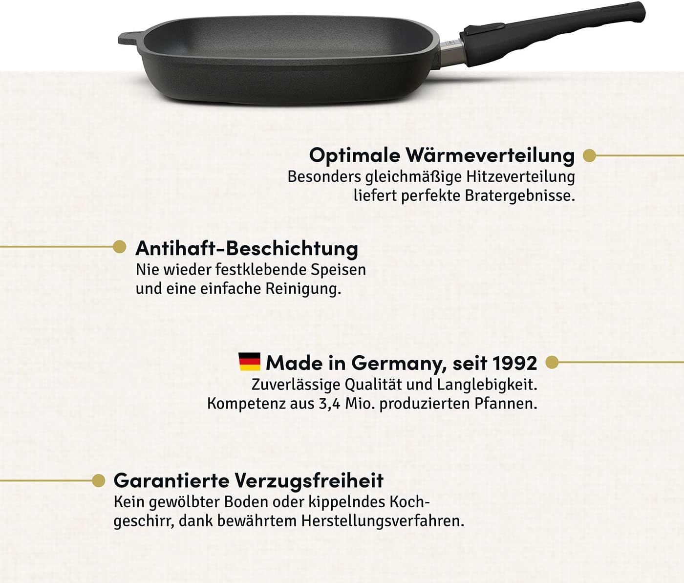 Grillpfanne für Induktionsherd mit Deckel