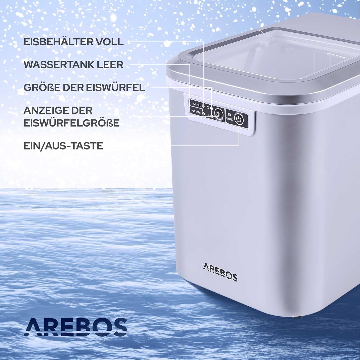 Eiswürfelmaschine, Silber