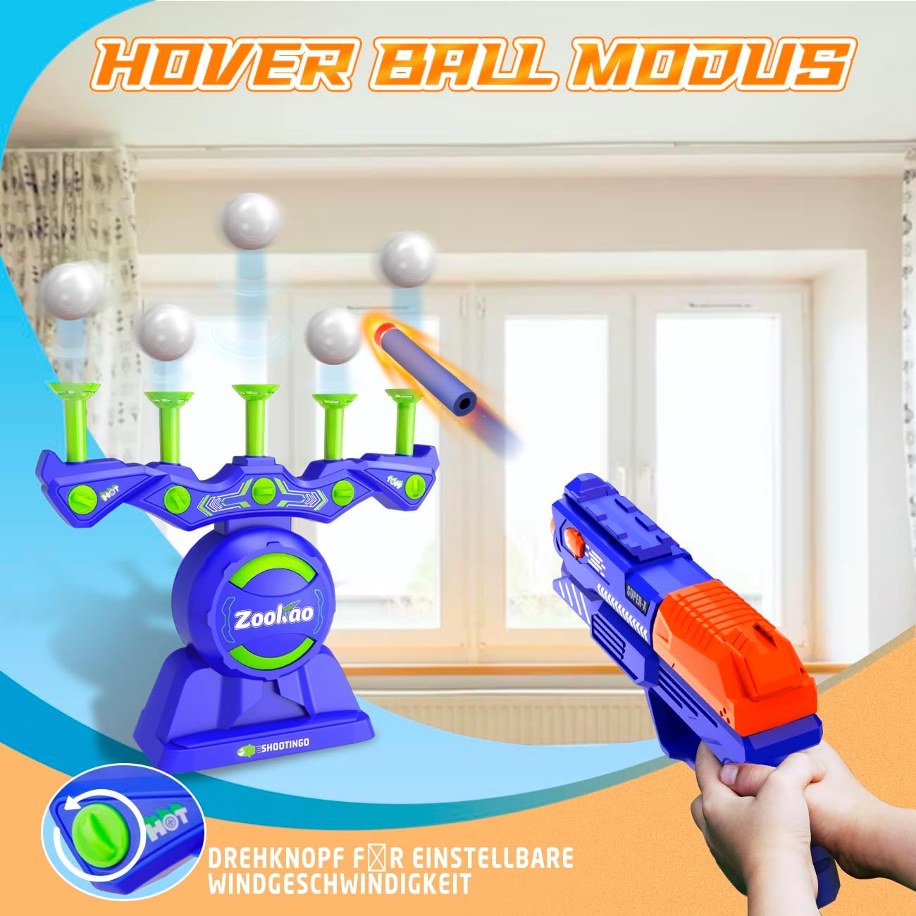Hover Spielzeug Pistole für Zielscheiben, Blau