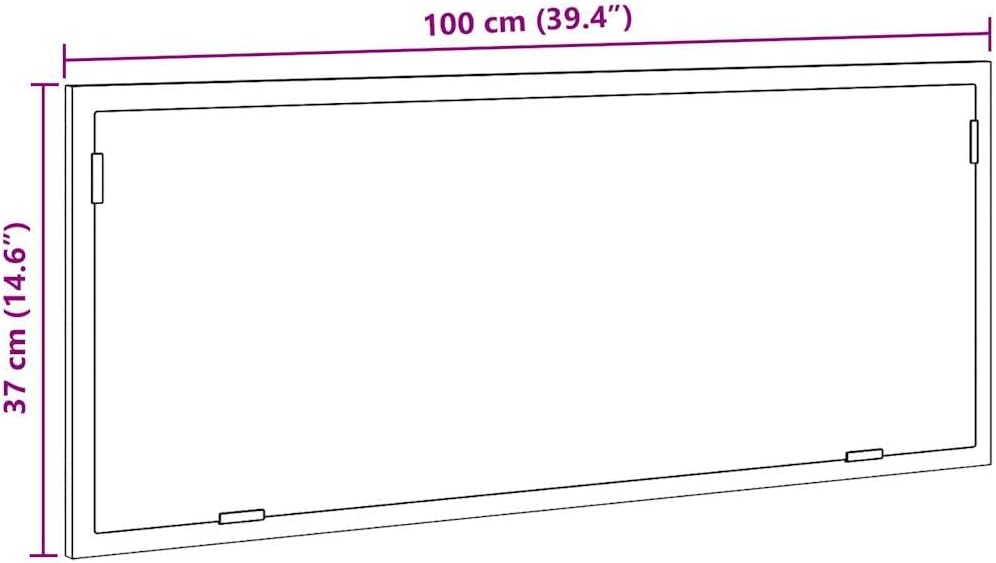 LED-Badspiegel mit Beleuchtung, Altholz