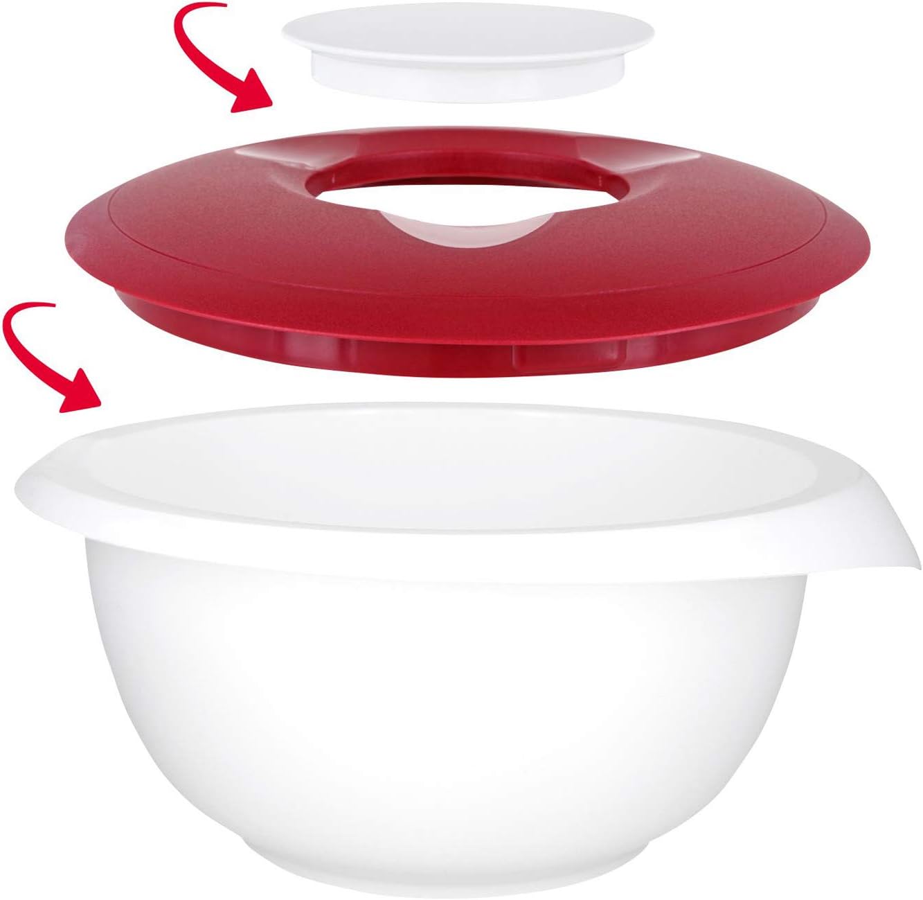 4-teiliges Backset, Weiss/Rot, Set 4tlg.