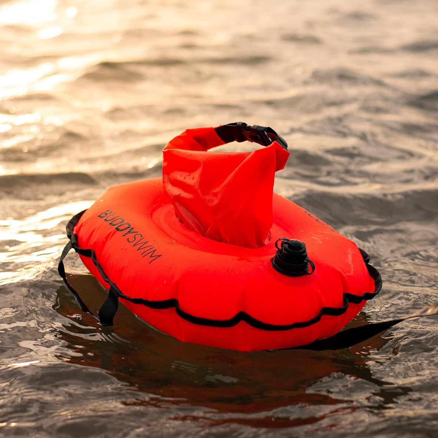 Schwimmboje mit wasserdichter Tasche, orange