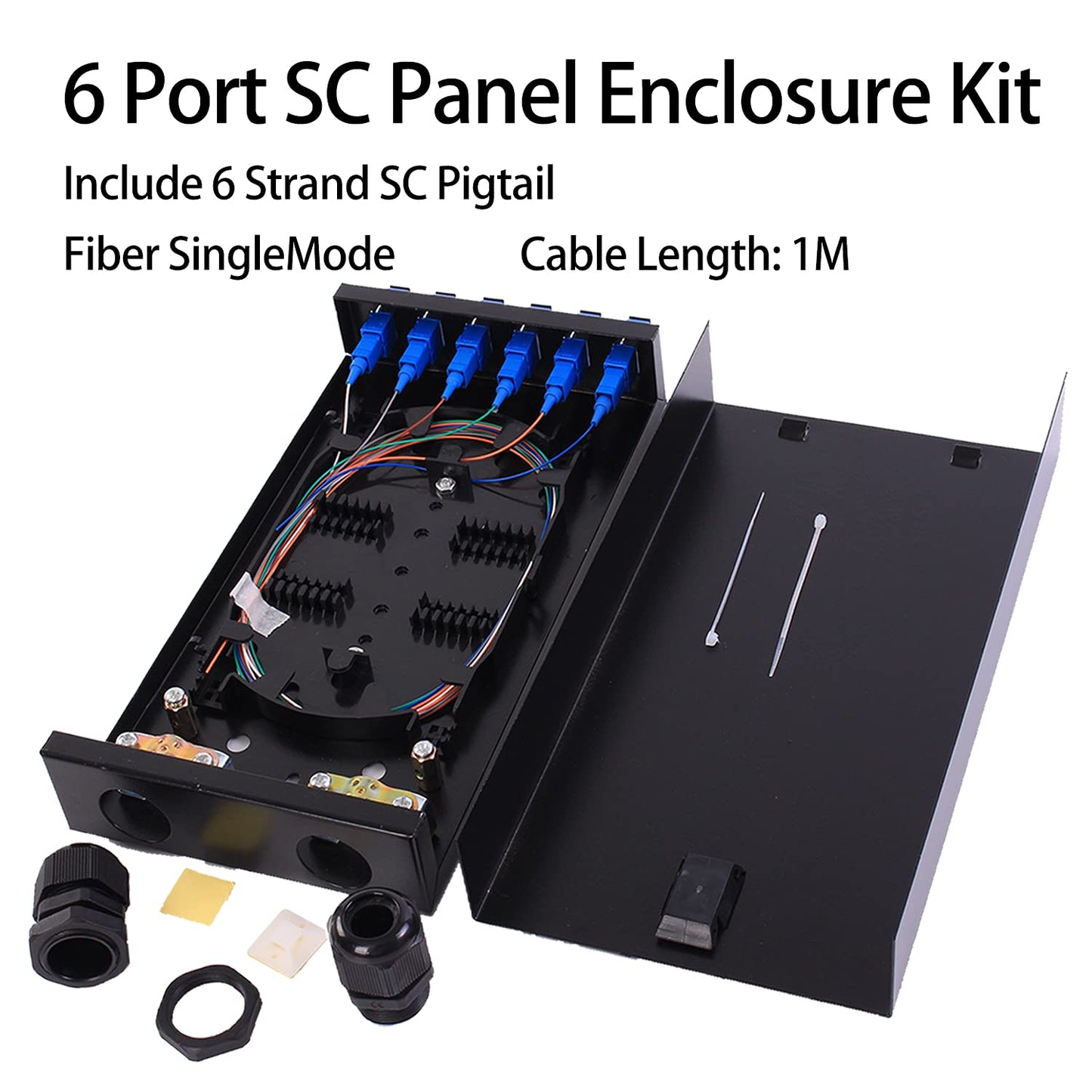 Glasfasergehäuse für Wandmontage mit 6 SC-Ports, SC-UPC SingleMode 6 Port