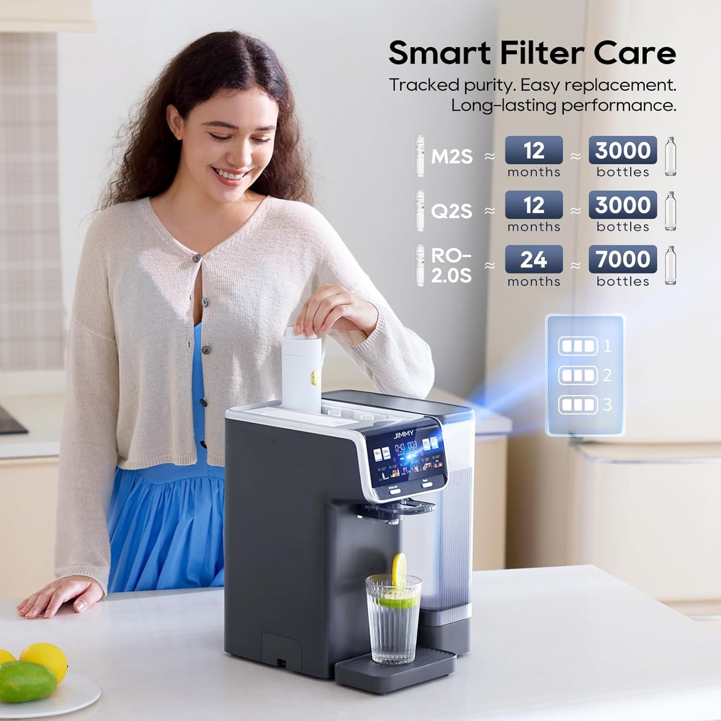 Umkehrosmose-Wasserfilter mit 7-stufiger Filterung, O-M9pro