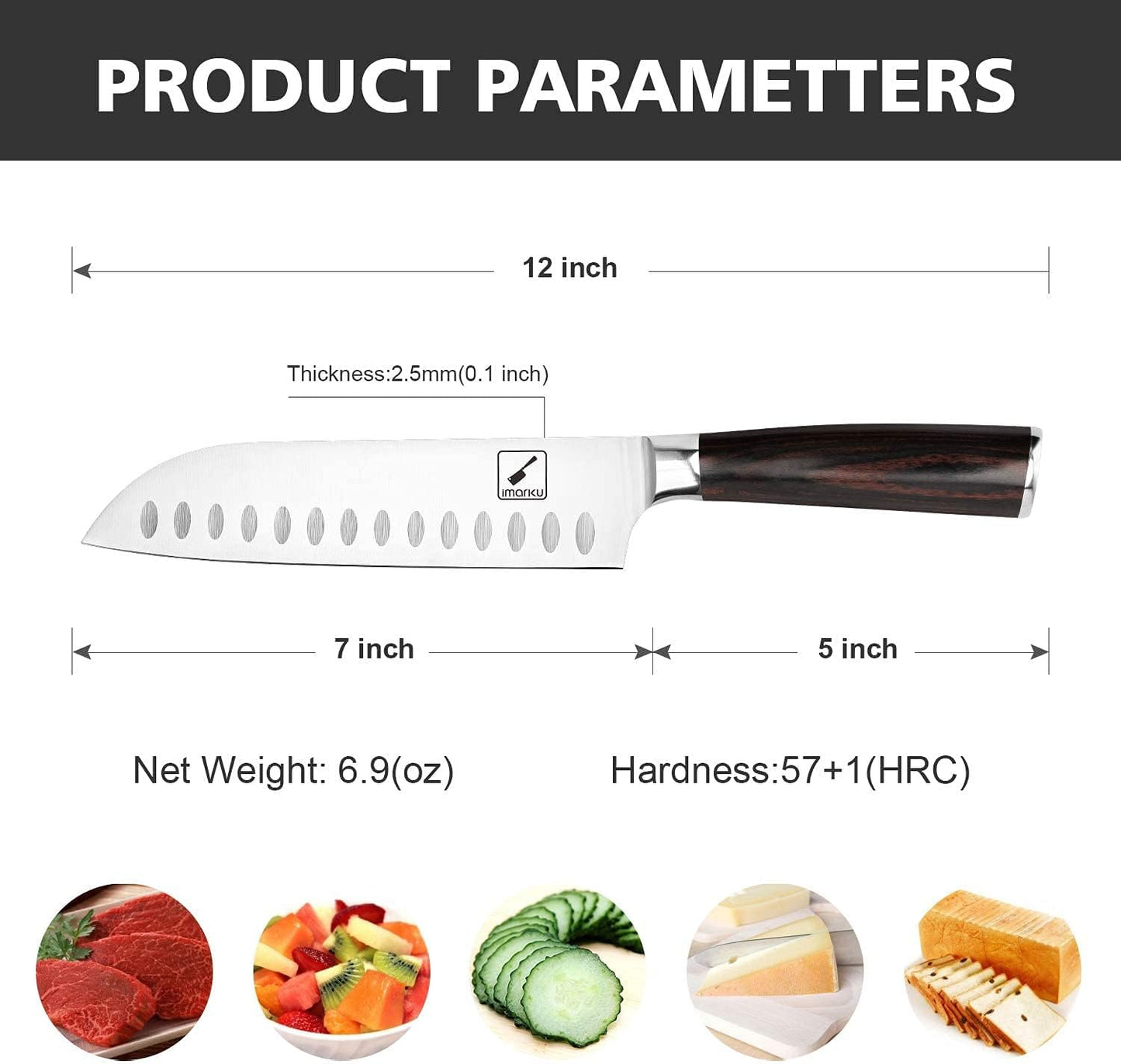 Santoku Messer, 7 " Santoku Messer