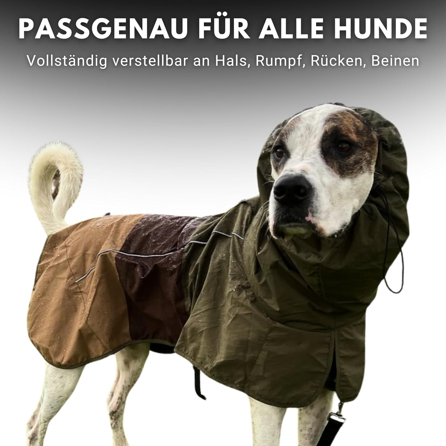 Hunderegenmantel, wasserdicht und winddicht, Green Brown Tan 3XL: 27-36kg