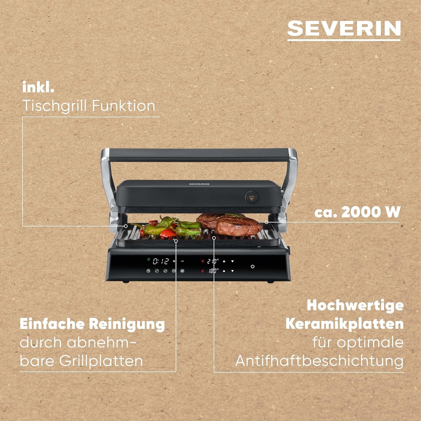 Kontaktgrill KG 2399, SEVINI Comfort, 1.800W