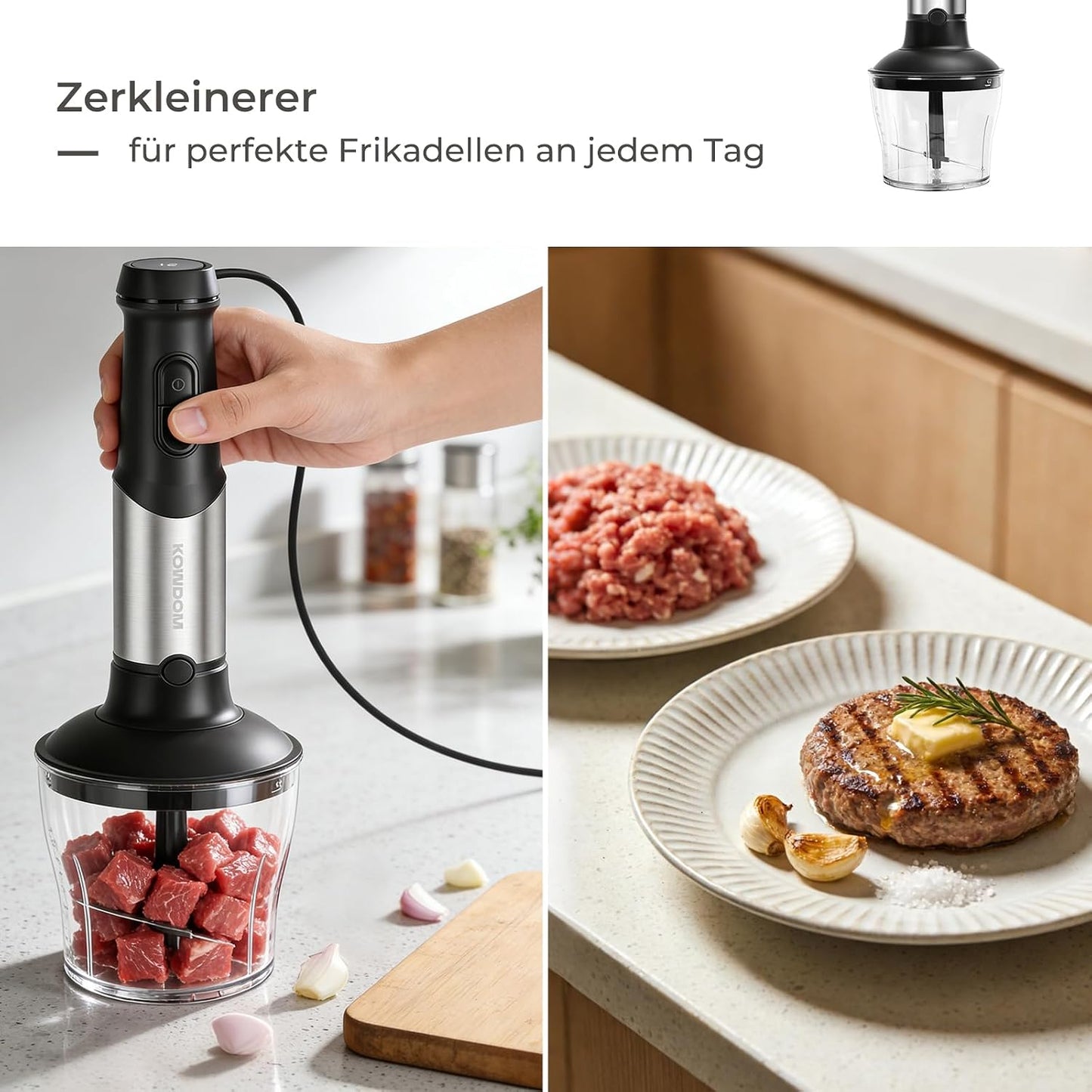 Stabmixer-Set, Silberfarben