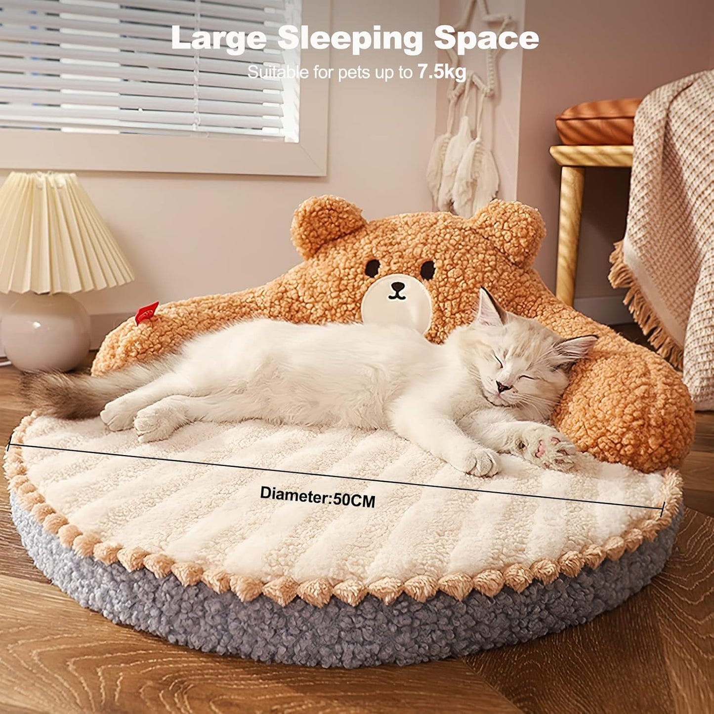 Rundes Haustierbett für Katzen und Welpen, Rosa