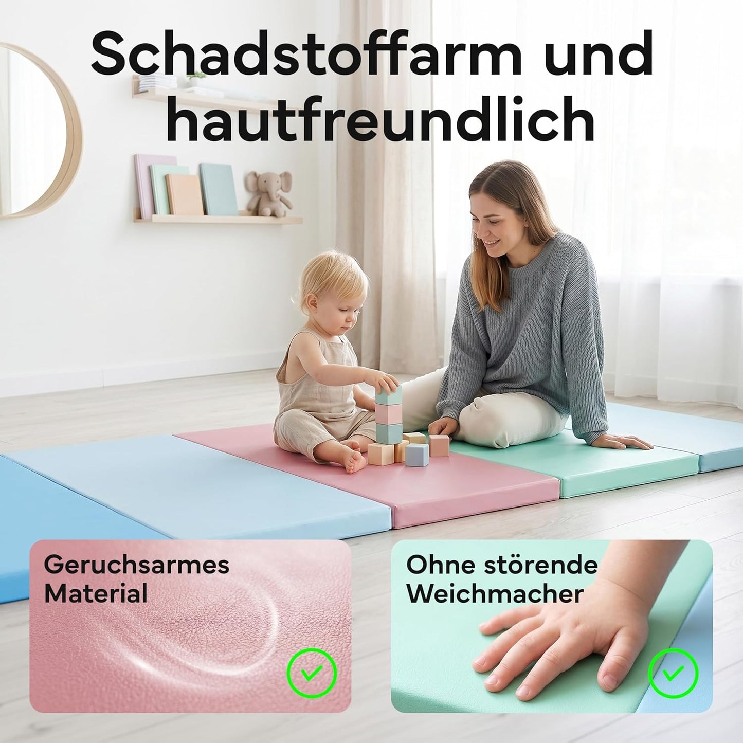 Faltbare Turnmatte, 190 x 80 x 5 cm, Schwarz 190 x 80 x 5 cm