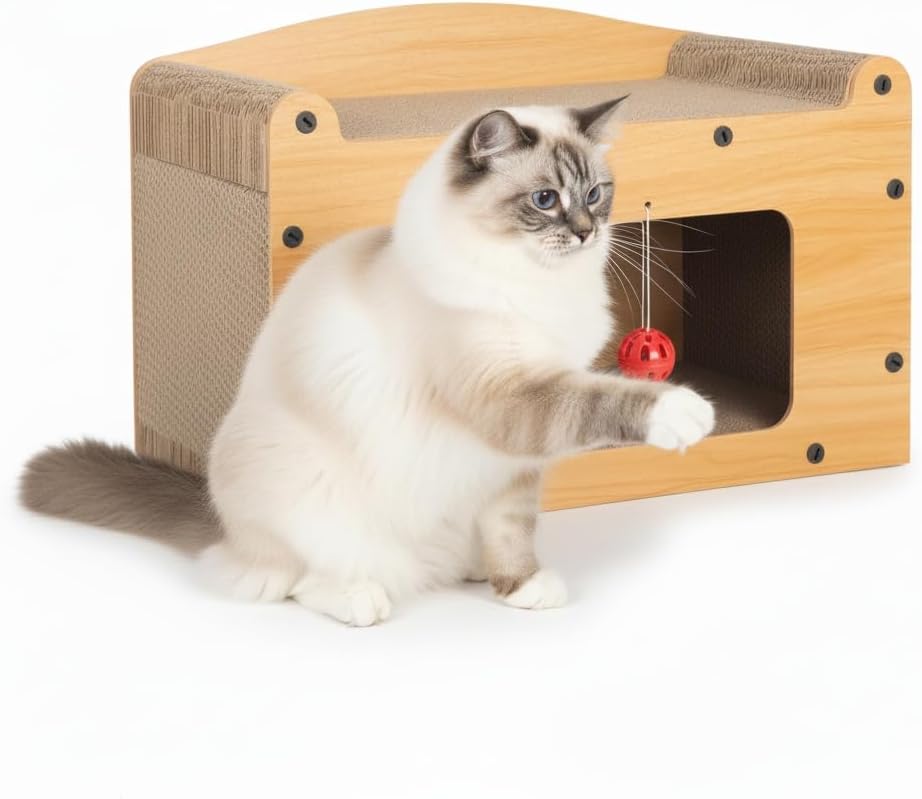 Katzen-Kratztonne mit Höhle, Höhe: 29 cm