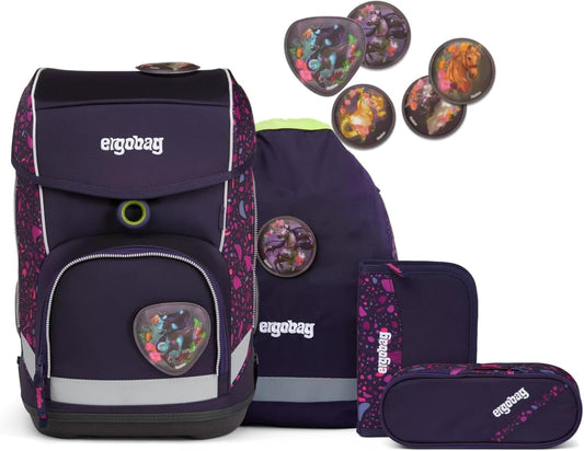 Ergonomischer Schulrucksack-Set, 5-teilig, Pferdeflüstbärer, Einheitsgröße Pferdeflüstbärer - Dunkelblau