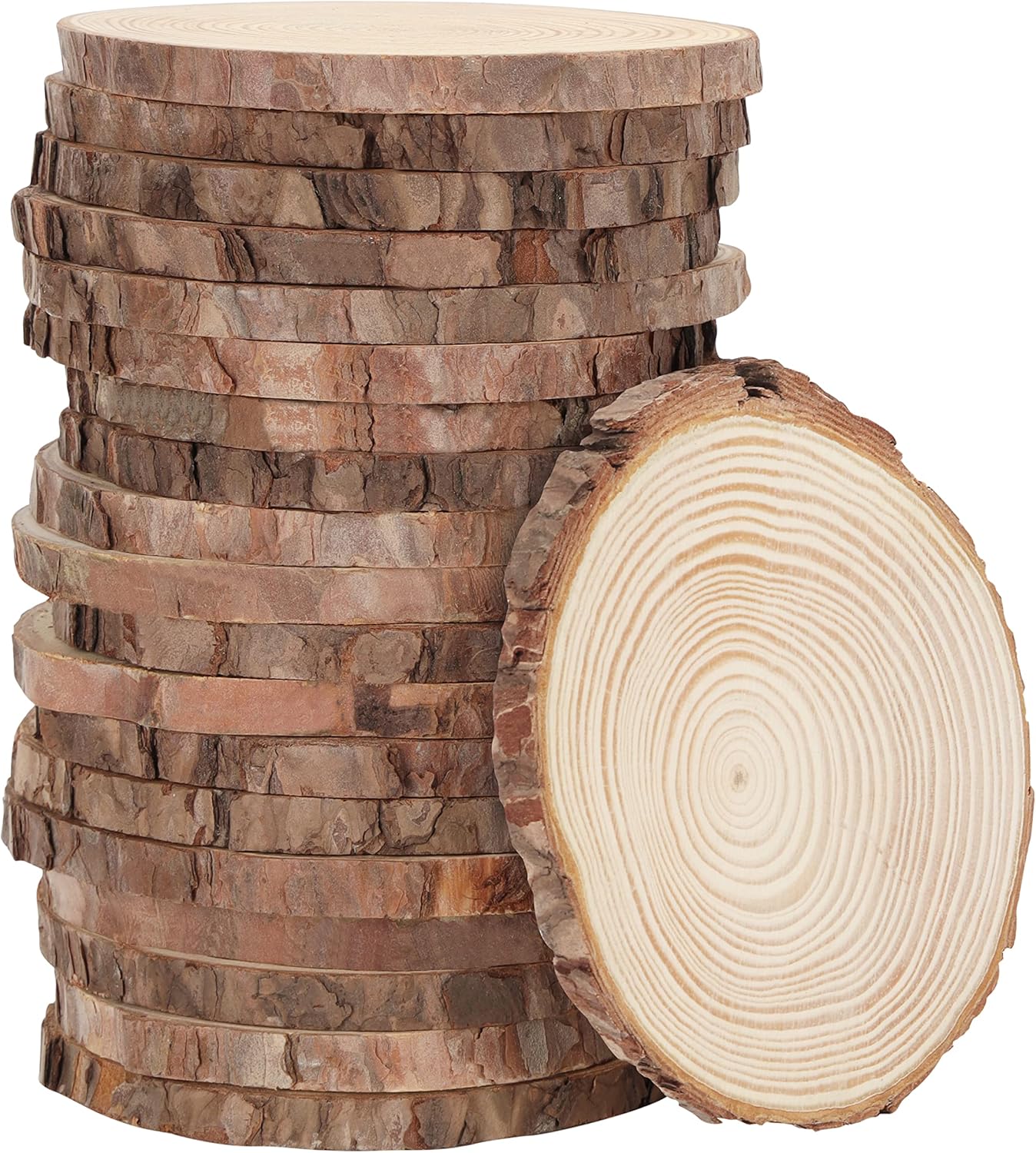 20 Stück Deko Holzscheiben, 20 Pack 13 - 15cm