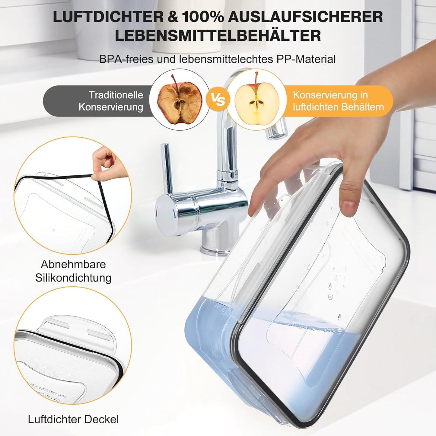 19-teiliges Frischhaltedosen-Set mit Deckeln, SE-38PCS