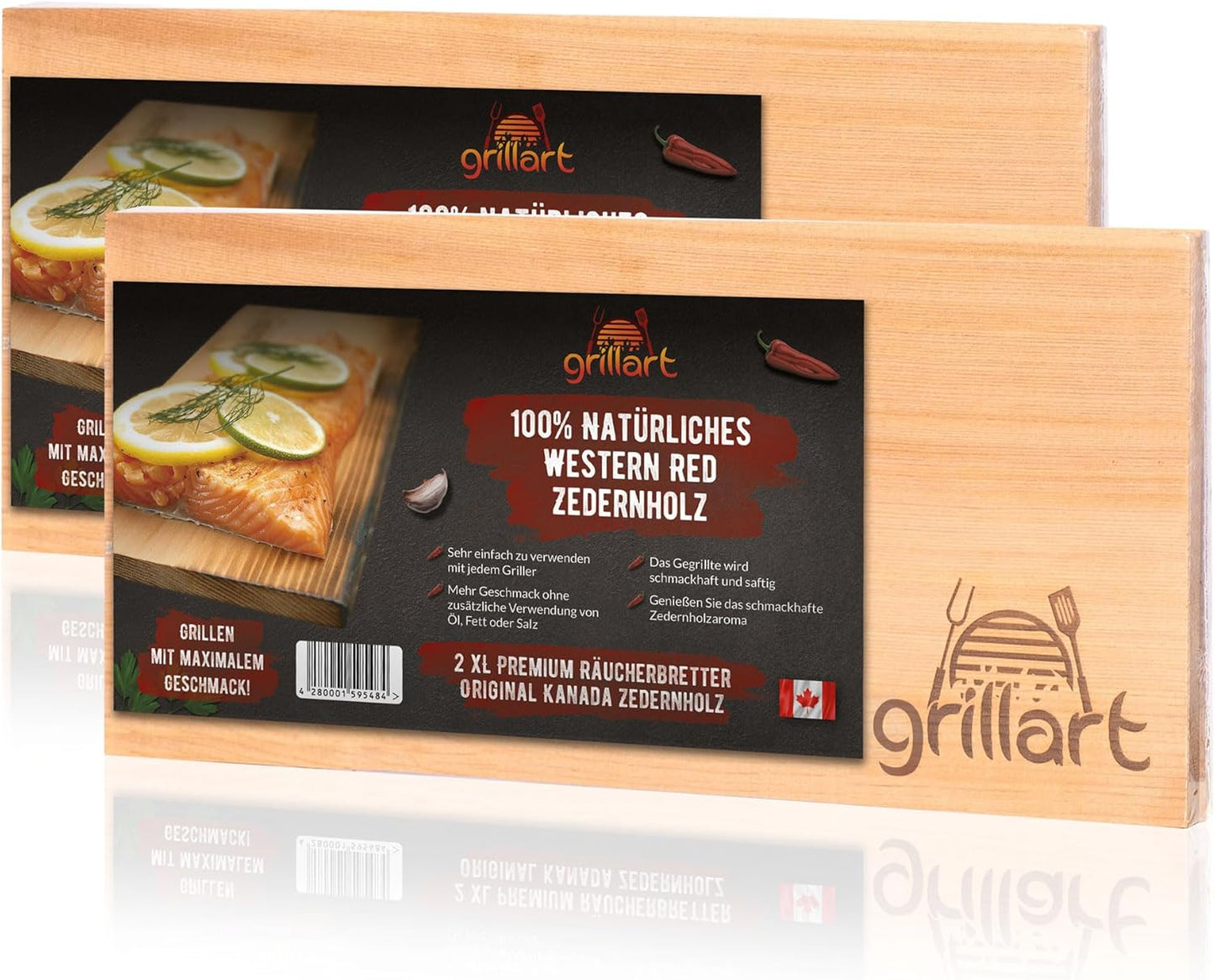XL Grillbretter Set, Zedernholz - 2er SET - Doppelpack