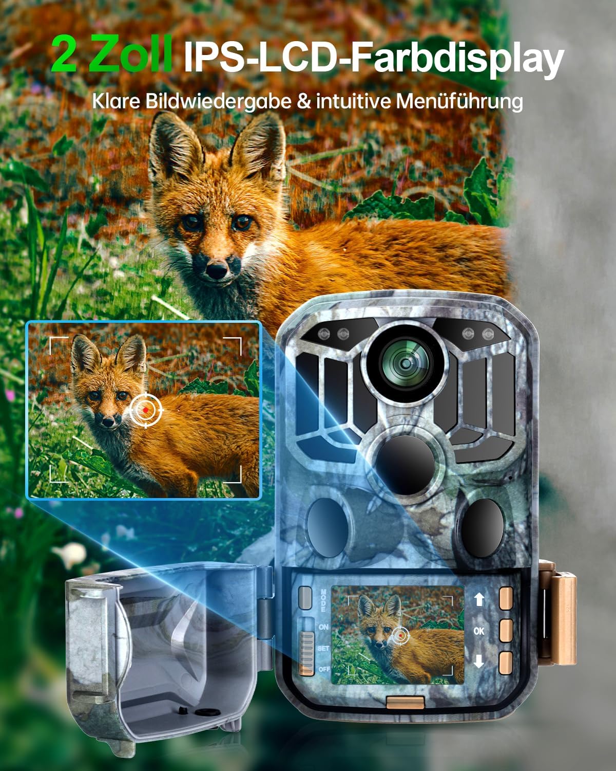 Wildkamera 4K mit WiFi und Nachtsicht, Wildkamera 4K Wifi