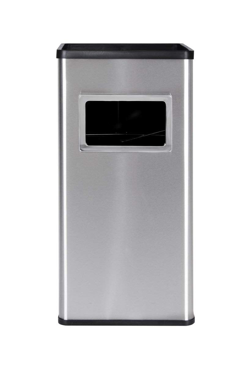 Standaschenbecher mit integriertem Mülleimer, Silber