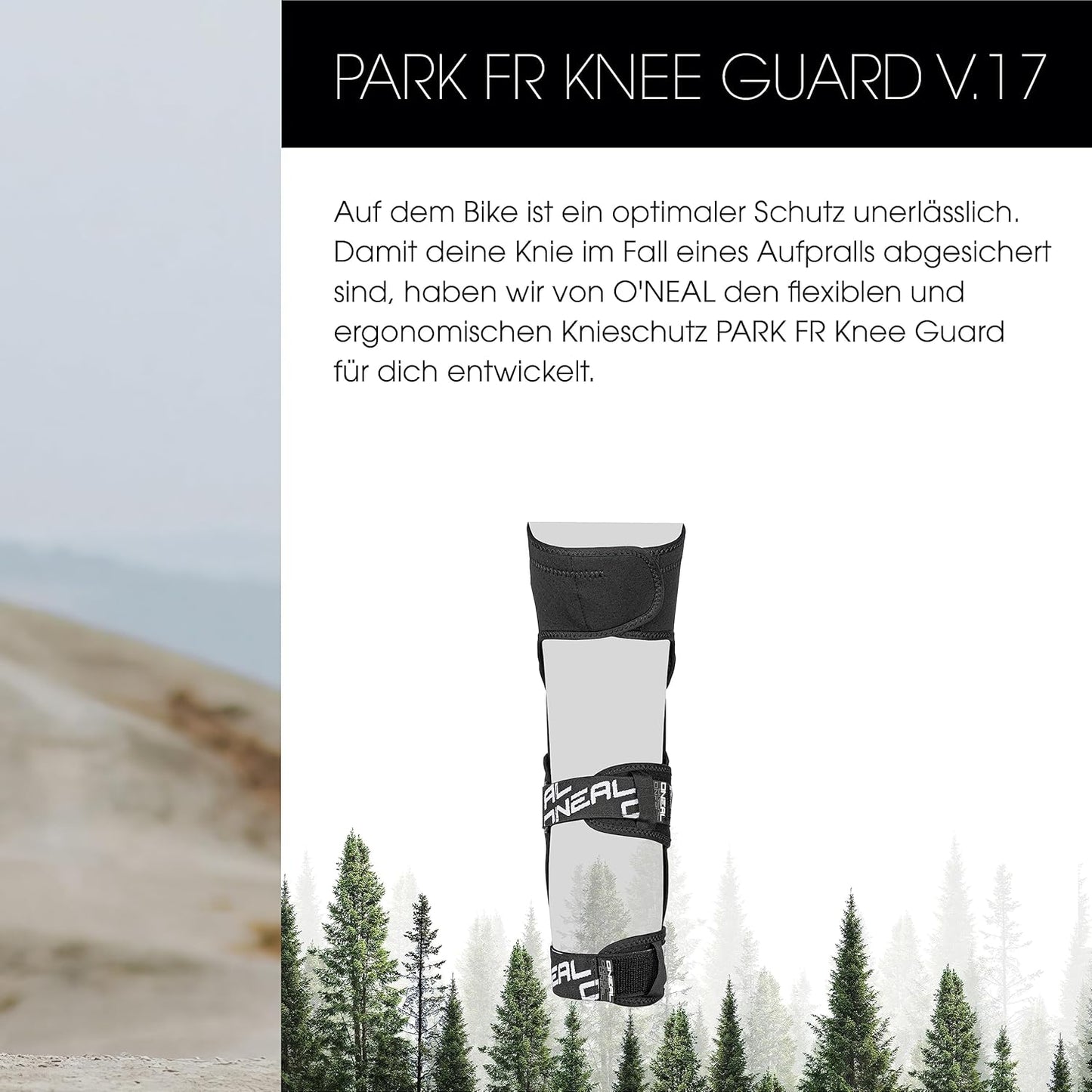 Knieprotektor Park FR Carbon, XS Schwarz/Weiss