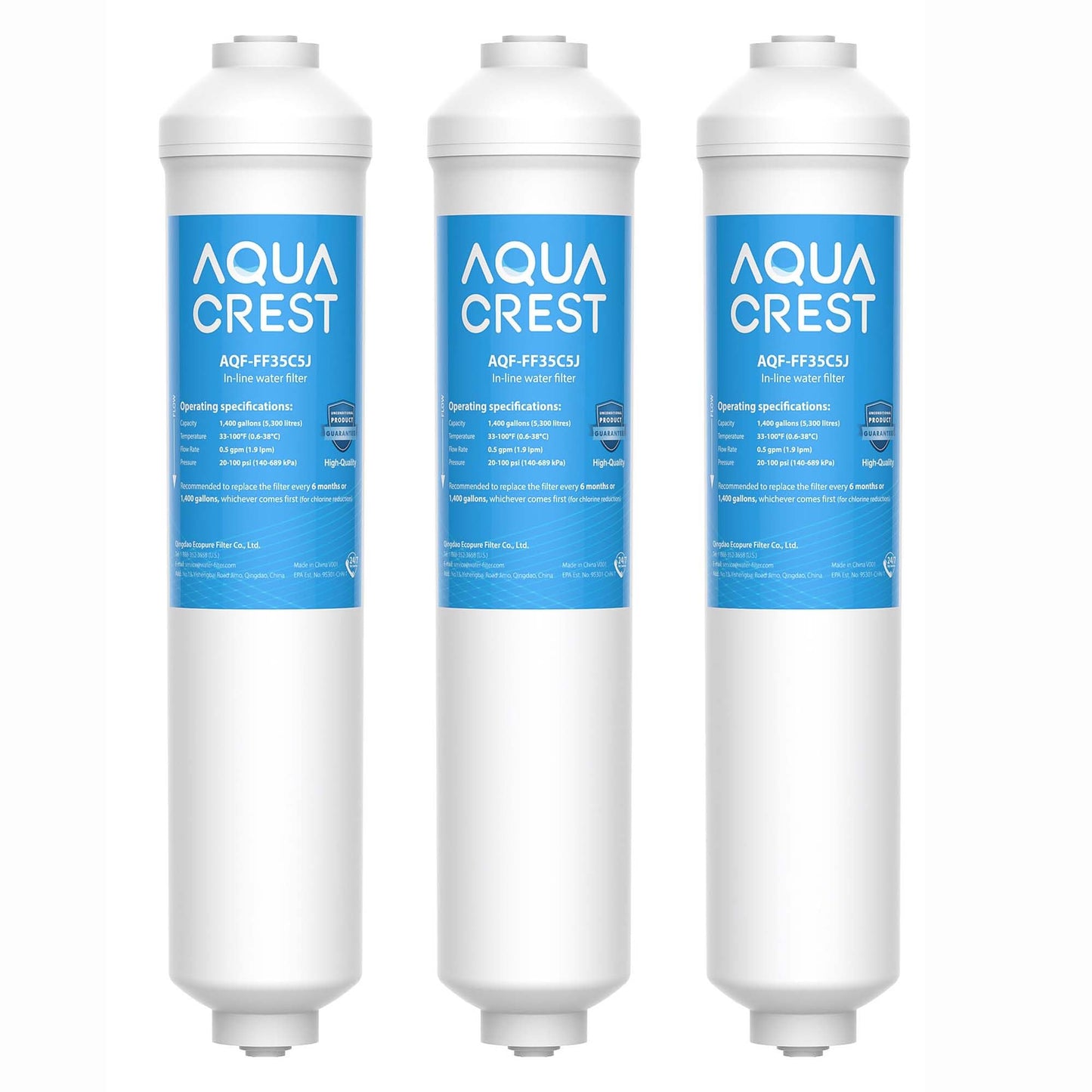 3-teiliges Wasserfilter-Set für Kühlschränke, 3 Stück (1er Pack)