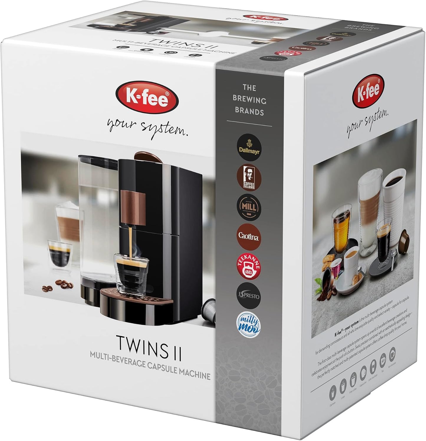 Kapselmaschine TWINS II, Black-copper Modern