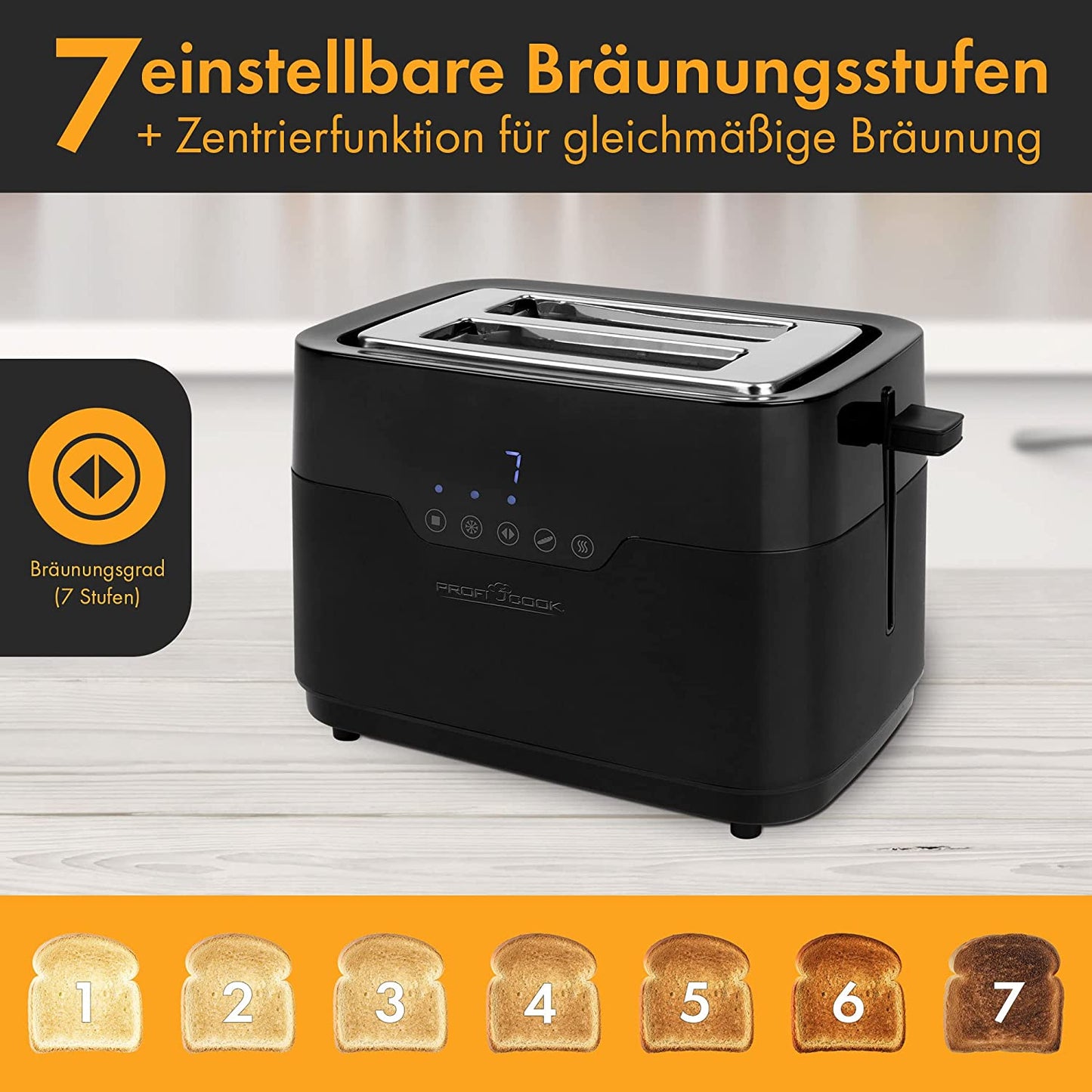 PC-TA 1244, Toaster, Schwarz