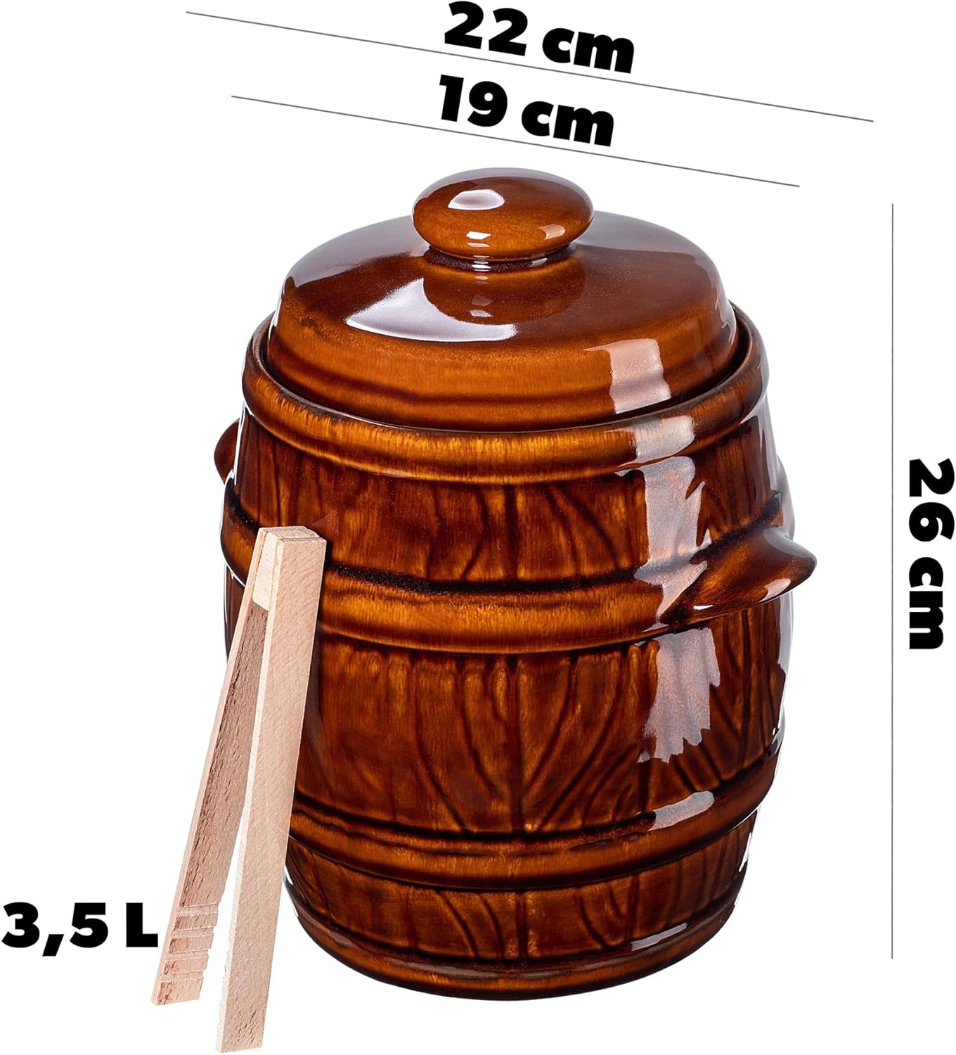Gärtopf mit Deckel, 5l