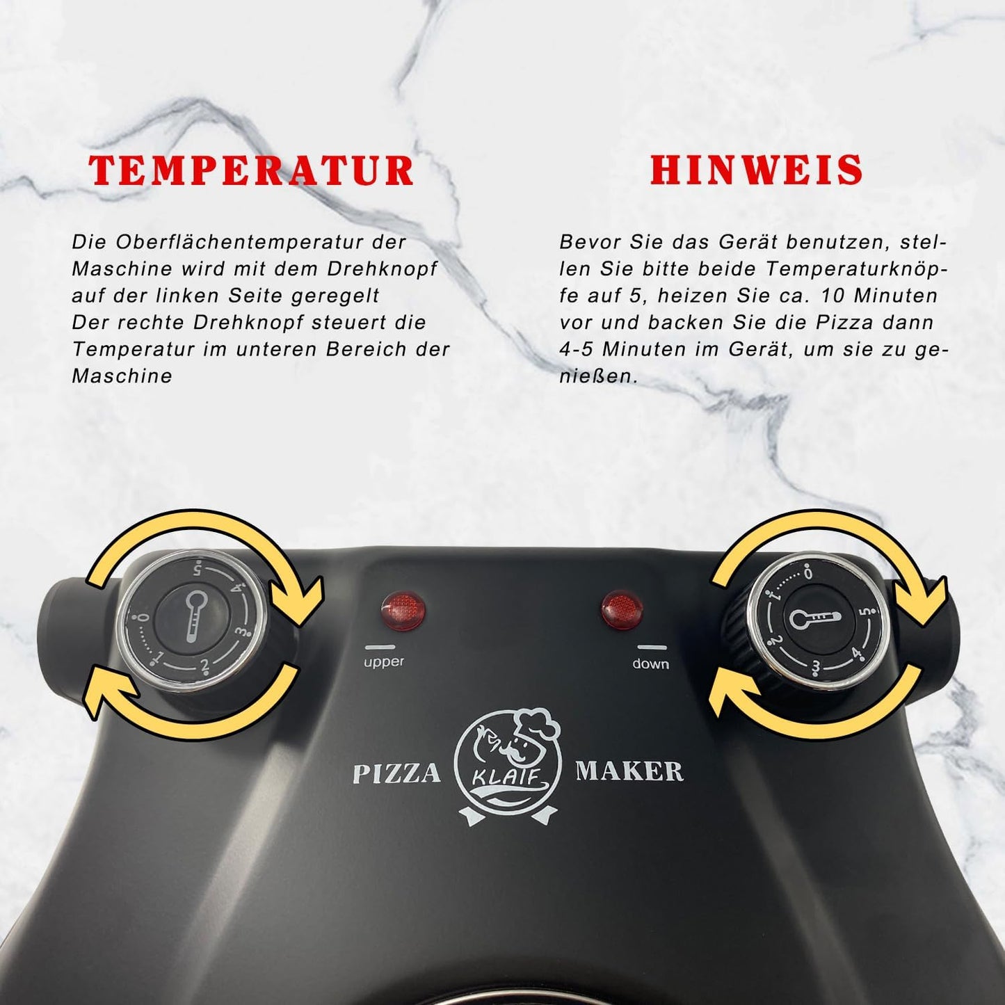 Elektrischer Pizzaofen, Schwarz