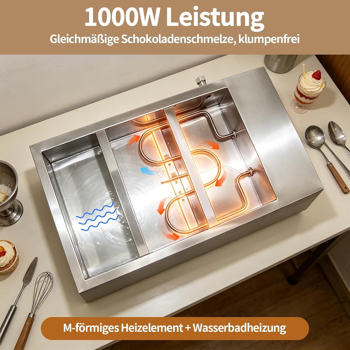 Schokoladenschmelzgerät mit 6 Tiegeln