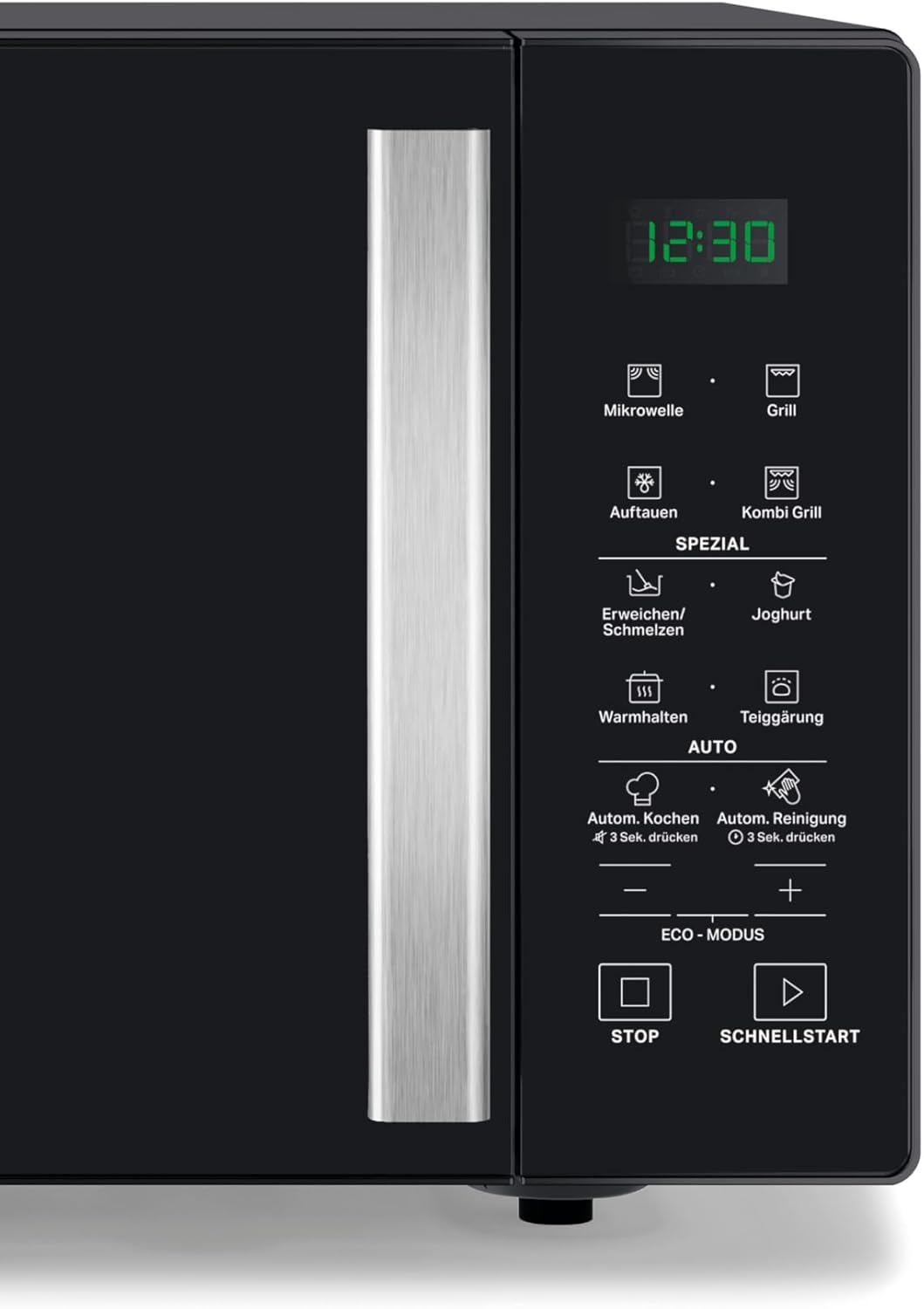 Mikrowelle MW 253 SM2, Grill-Mikrowelle 25 L Schwarzes Glas
