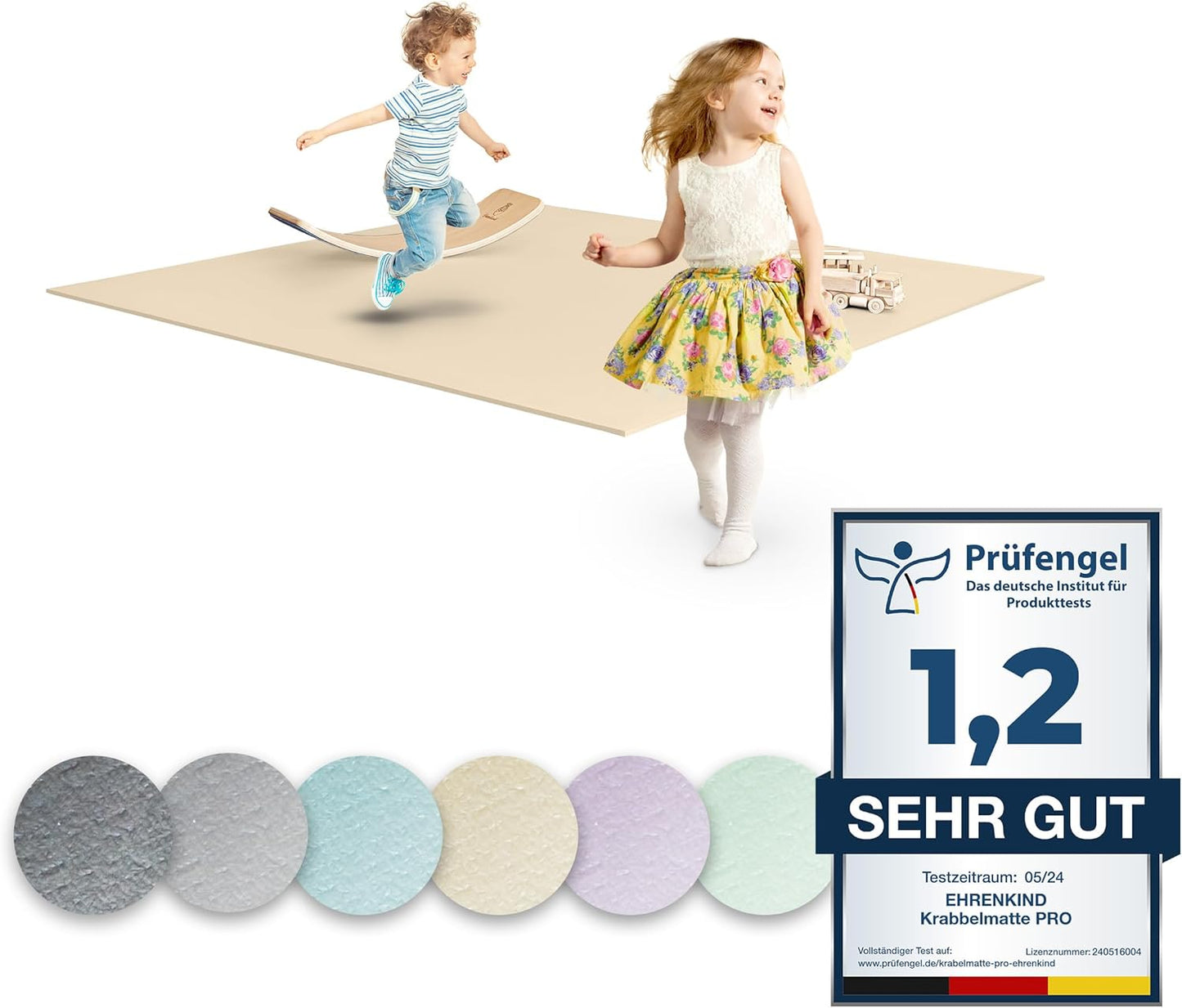 Krabbelmatte PRO Spielmatte Baby (extra dick), Beige 160 x 160 cm