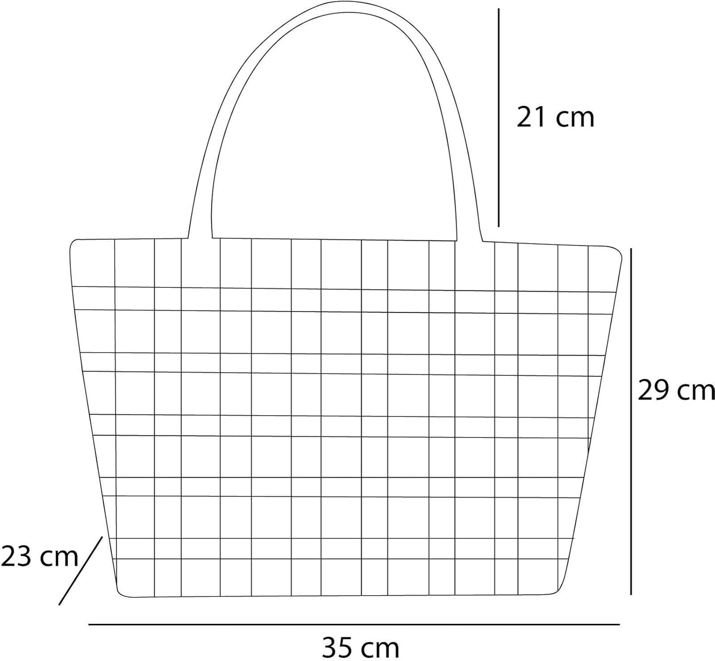 Geflochtener Einkaufskorb, wasserabweisend, Classic / Thin Grey Einheitsgrösse