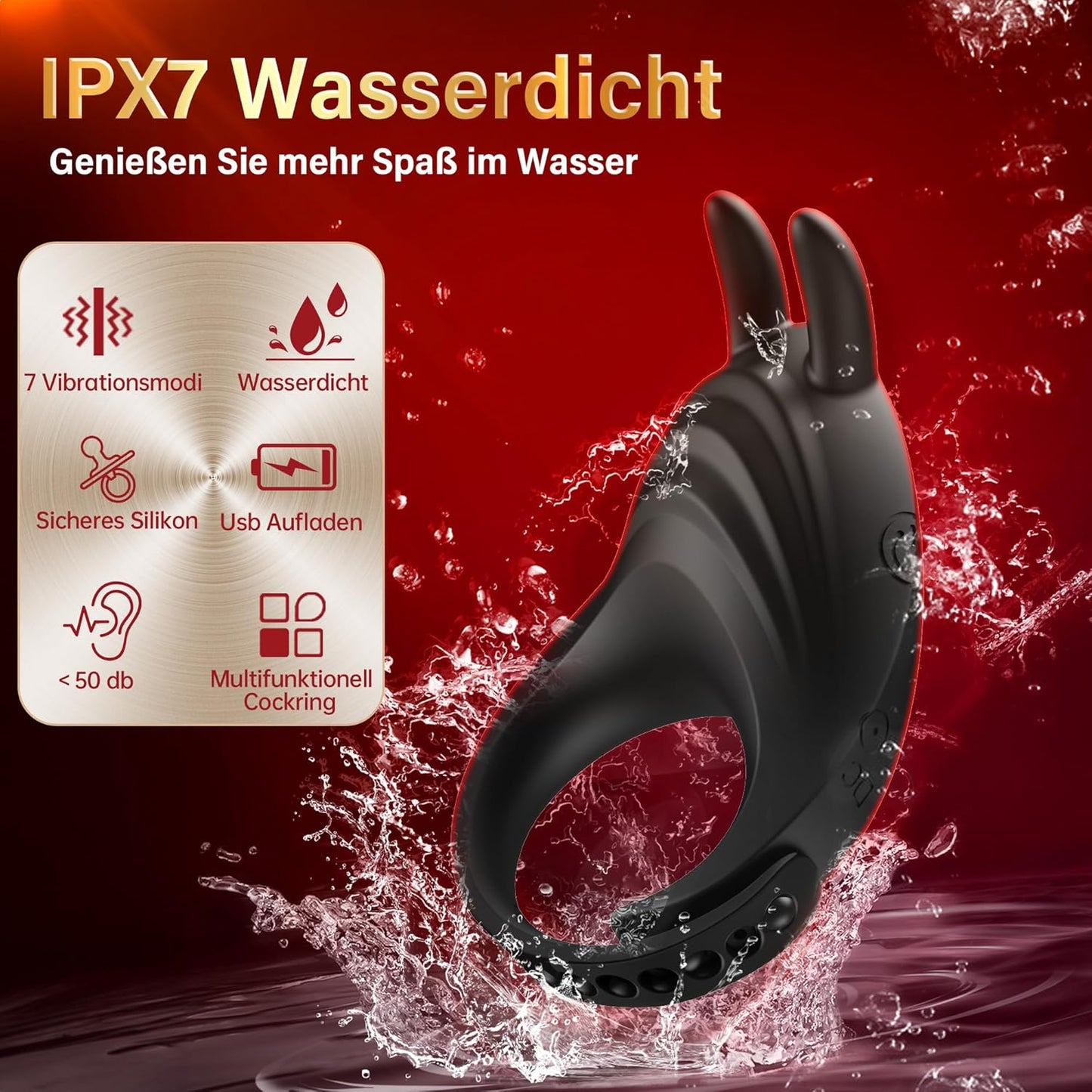Penisring mit Vibration und Klitoris-Stimulation, Black