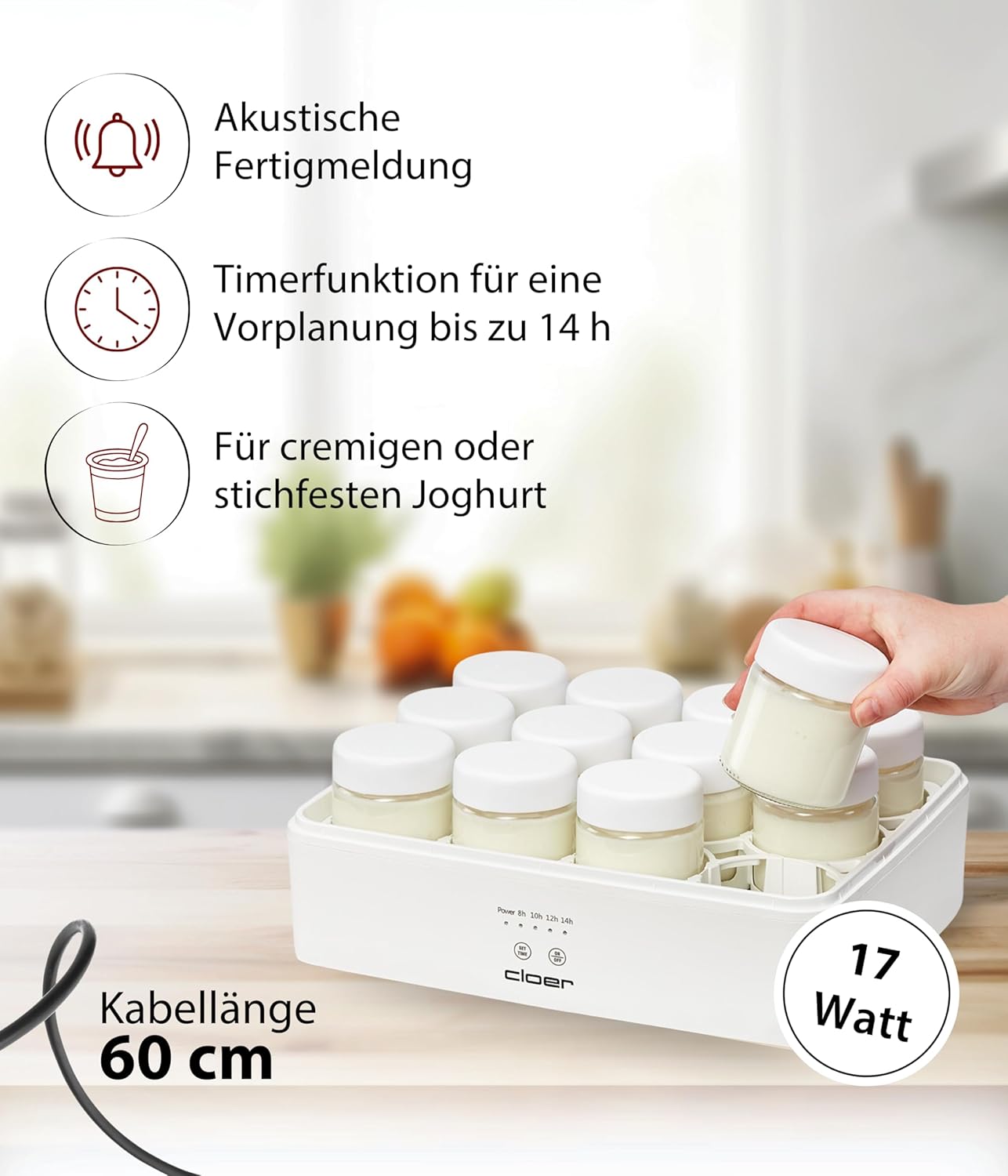 Joghurtbereiter für 12 Gläser