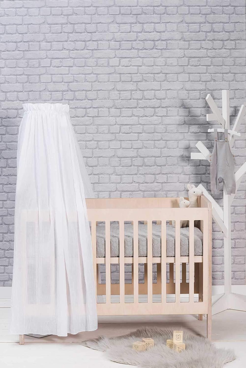 Betthimmel für Baby- und Kinderbetten, Weiss 155 cm