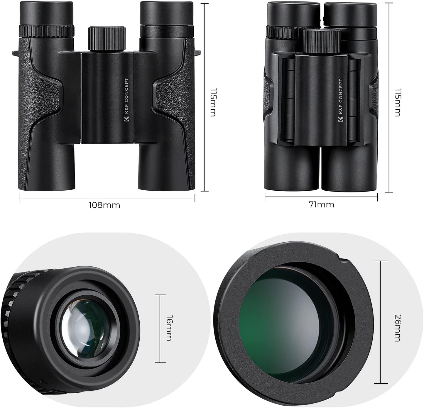 10x25 Kompaktfernglas für Outdoor-Abenteuer, 10x25 Kompakt