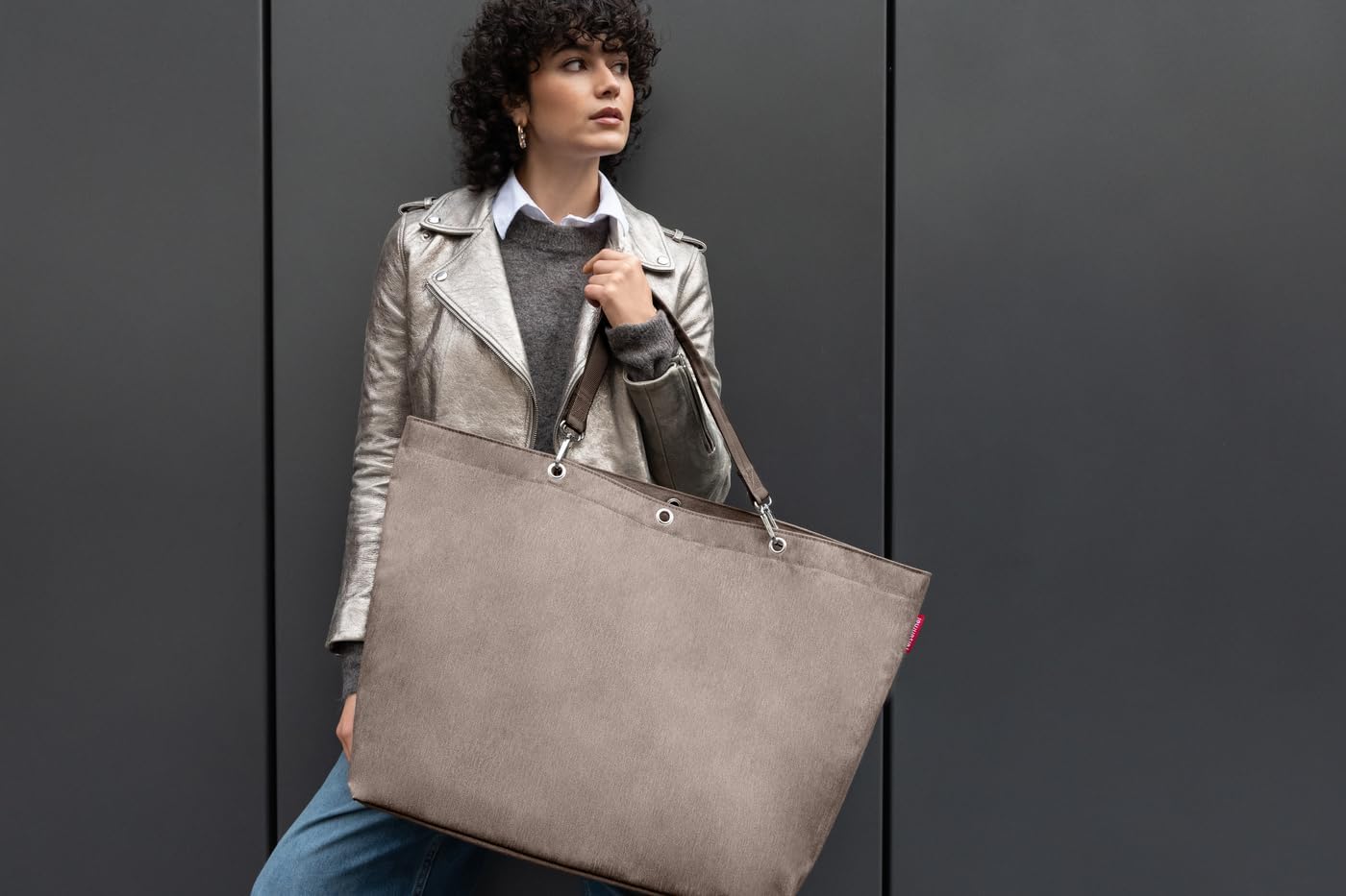 Shopper XL Herringbone Mokka, Herringbone Mokka