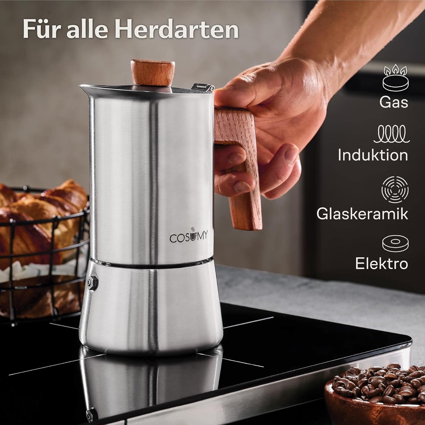 Mokka Espressokocher, 6 Tassen (300ml)