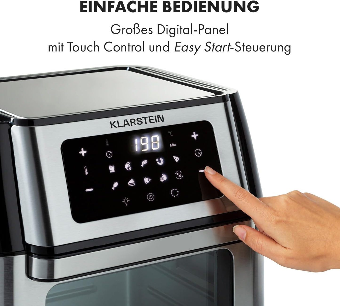 AeroVital Fry Heissluftfritteuse, Schwarz/Silber