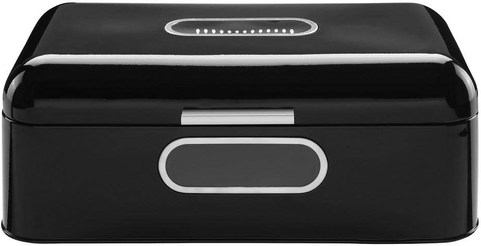 Retro-Brotbox mit Sichtfenster, Schwarz Big-Double Window Single