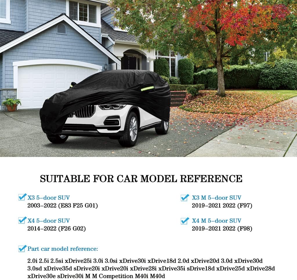 Wetterfeste Autoabdeckung für BMW X3/X4 Modelle, Kompatibel mit BMW X3 2003-2024/ X4 2014-2024