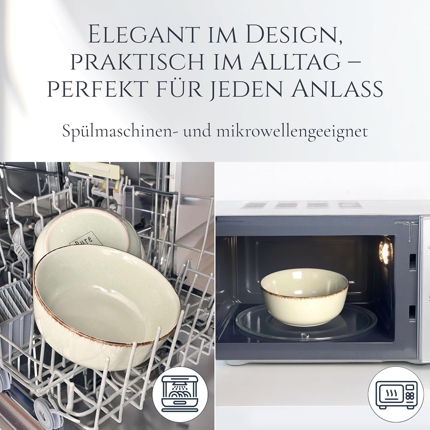 Müslischalen-Set für 6 Personen, Schüsseln (6x) Mintgrün