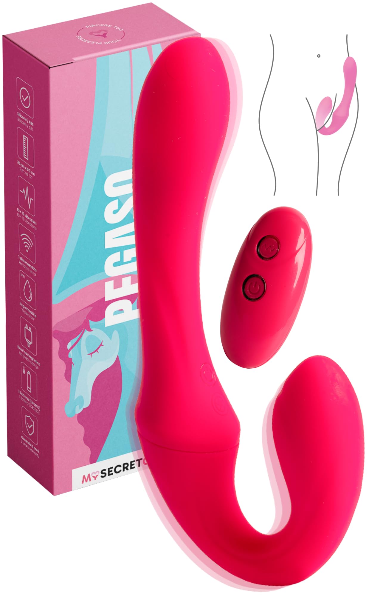 Strap On Vibrator Pegaso für Paare mit Fernbedienung, Pegaso