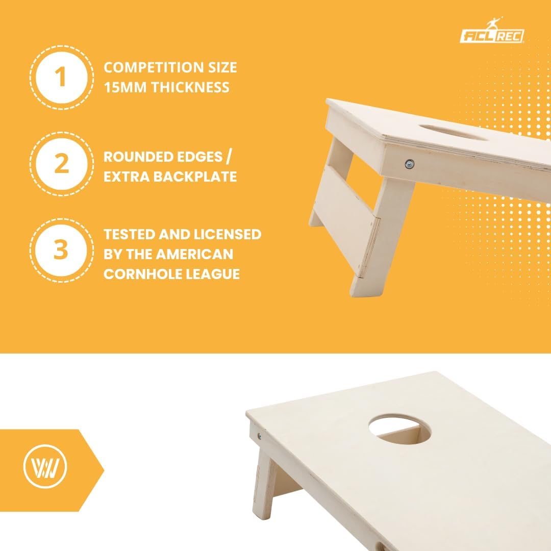 ACL-lizensiertes Cornhole-Set, Wicked Wood ACL REC Premium (15mm) 120x60 Cornhole Set