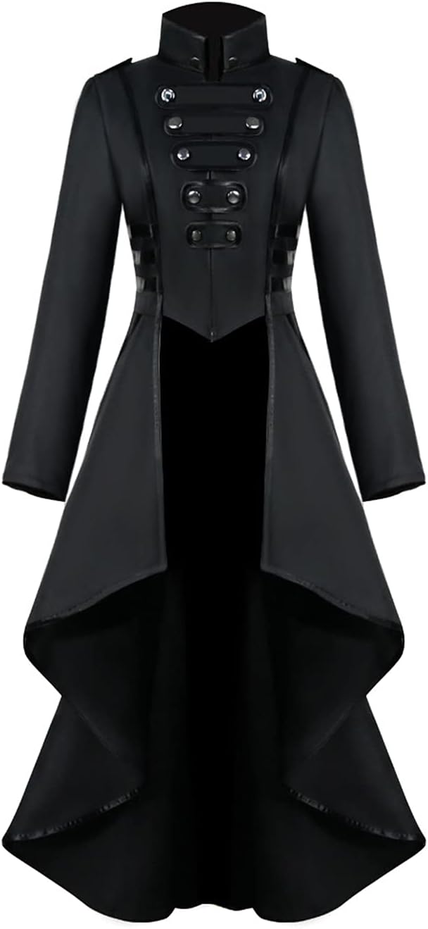 Damen Steampunk Frackjacke, Schwarz L