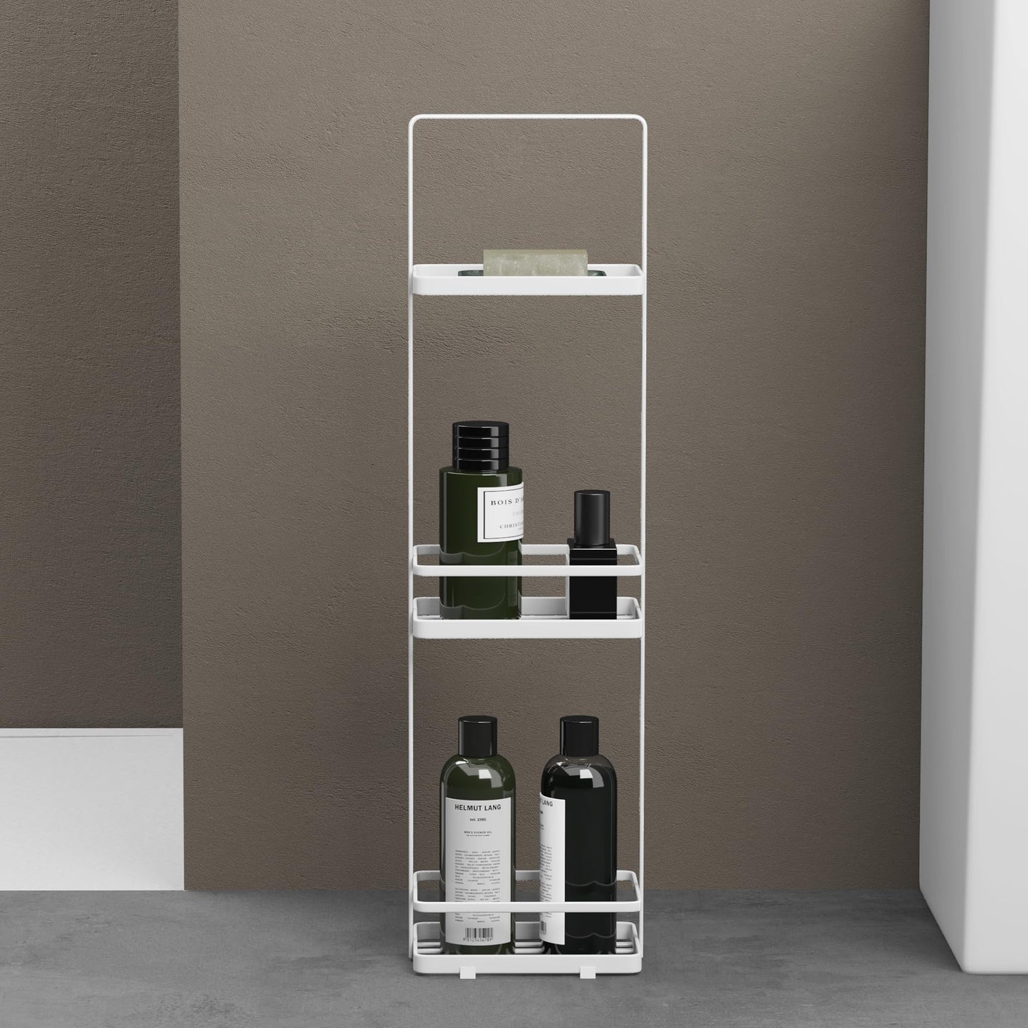 Freistehendes Duschregal Reglo-02 mit 3 Ebenen, Weiss