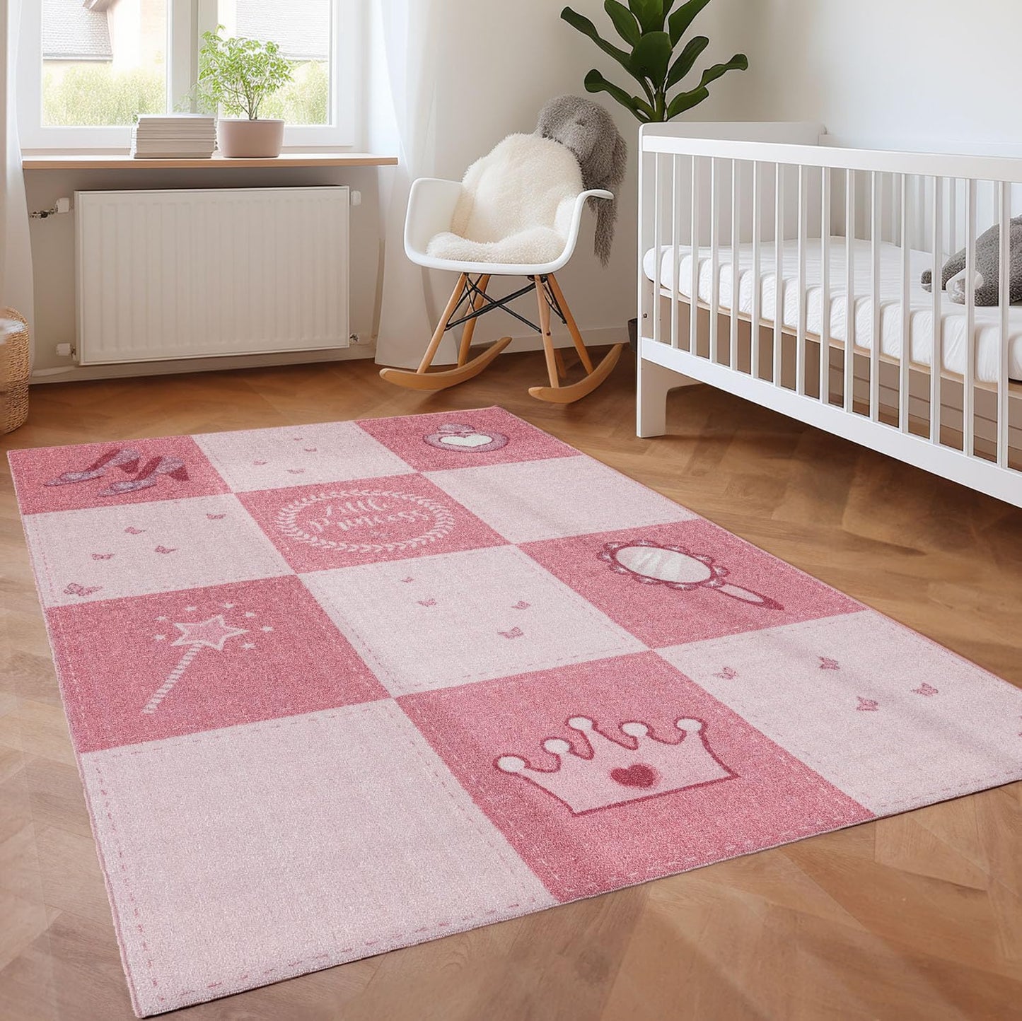 Kinderteppich Prinzessin-Design, 100 x 150 cm (Rechteckig) Pink-2