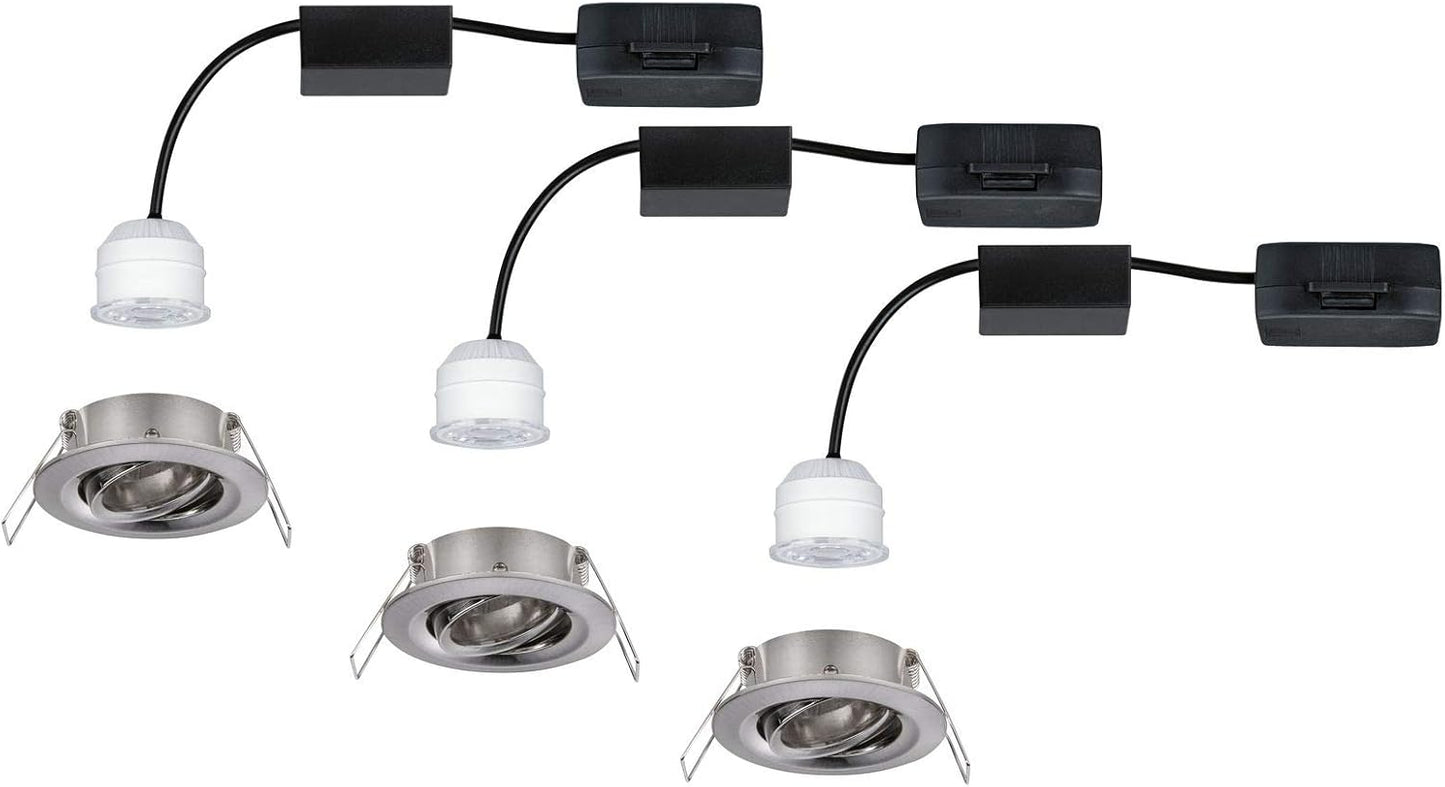 Einbauleuchte Nova Mini, EasyDim-3er (Eisen gebürstet) 3er (Eisen gebürstet) Schwenkbar (Ip23)